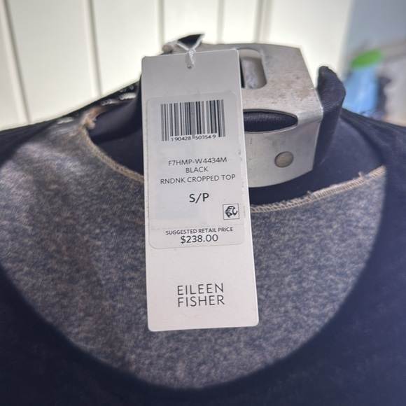 Eileen fisher hemp blend popover size S/P black new with tags high low - Picture 3 of 5